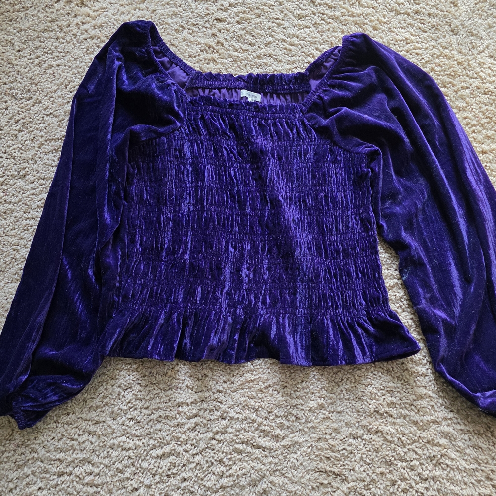 Women's Purple Velvet Top